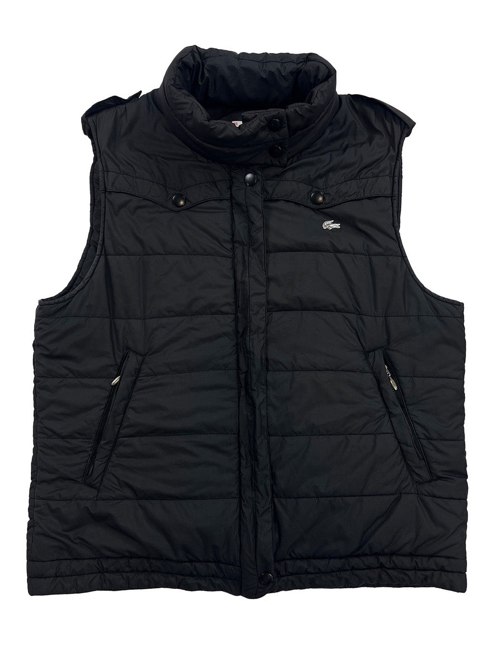 Lacoste unisex Black Quilted Puffer Vest Medium
